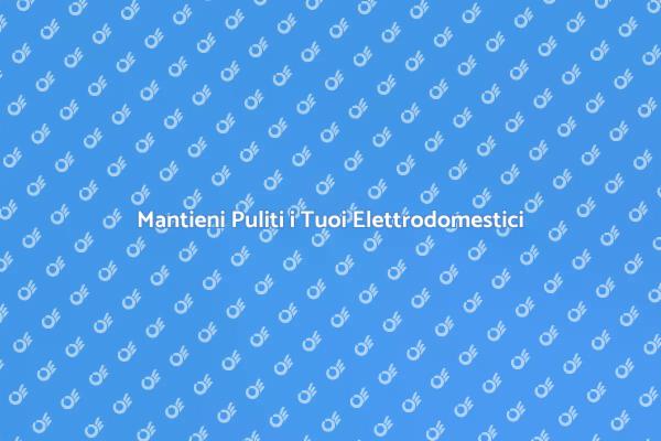 Elettrodomestici: Pulizia e Manutenzione