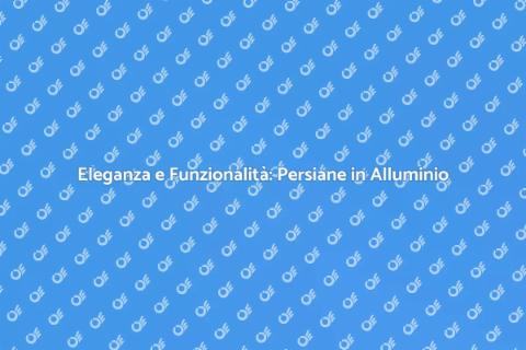 Persiane a Pacchetto in Alluminio