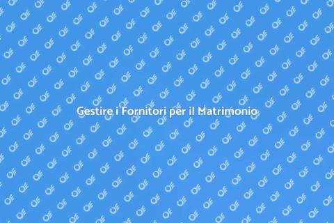 Coordinamento Fornitori Matrimonio