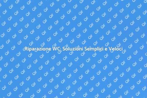 Riparare un WC: Guida Pratica e Veloce