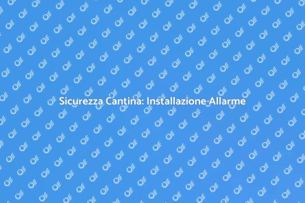 Proteggi la Tua Cantina con un Allarme