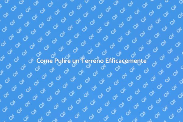 Tecniche per Pulire un Terreno