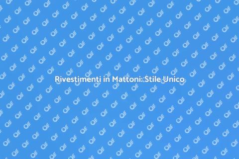 Rivestimenti in Mattoni: Trasforma Casa