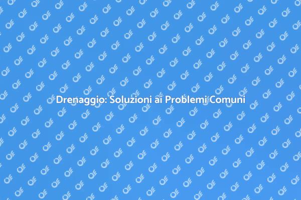 Problemi di Drenaggio? Ecco le Soluzioni!