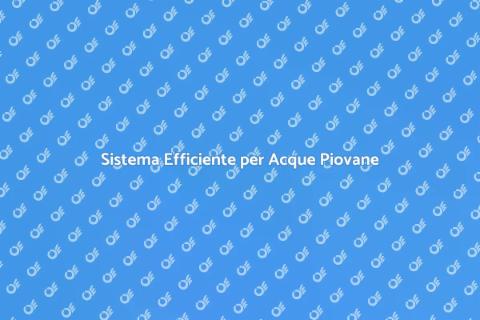 Trattamento Sostenibile Acque Piovane