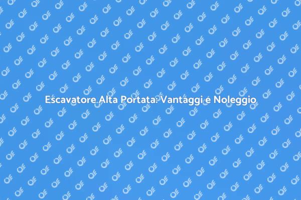 Noleggio Escavatore: La Scelta Giusta