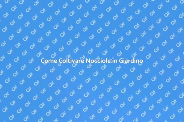 Allestire Nocciole nel Tuo Giardino