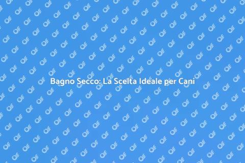 Bagno Secco per Cani: Comfort e Cura