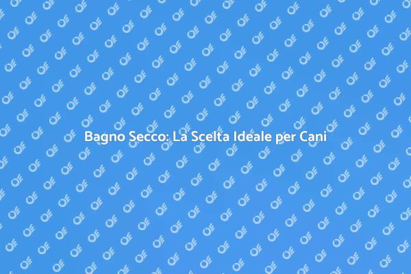 Bagno Secco per Cani: Un Servizio Innovativo