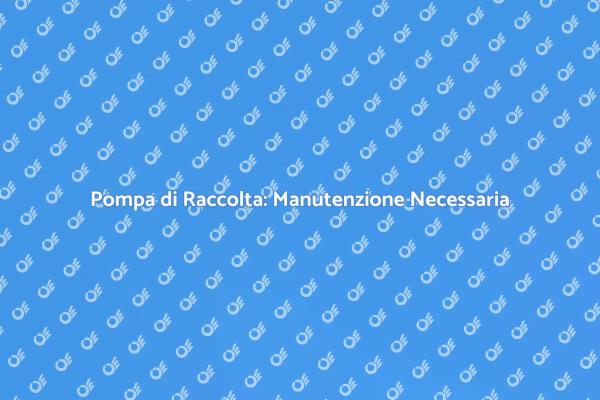 Manutenzione Essenziale per la Pompa di Raccolta