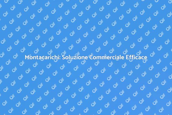 Montacarichi Commerciali: Innovazione e Sicurezza