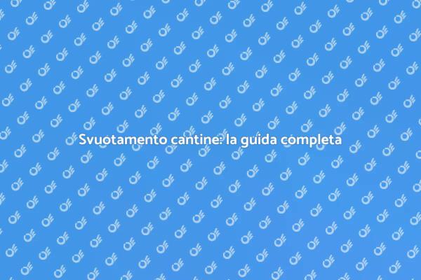 Svuotamento cantine: professionisti al tuo servizio