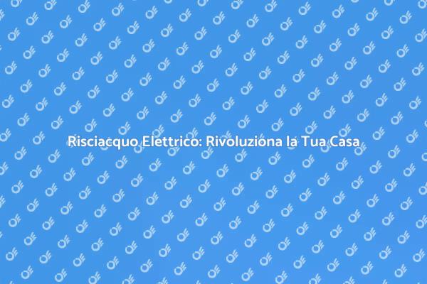 Efficienza e Pulizia con il Risciacquo Elettrico