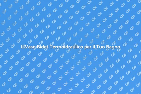 Rinnova il Tuo Bagno con il Vaso Bidet
