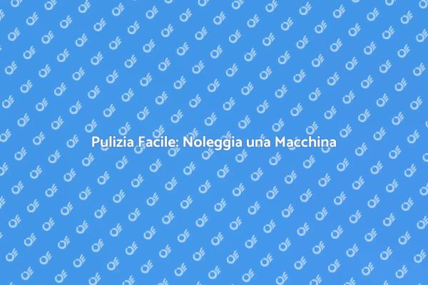 Noleggio Macchina per Tappeti: Scopri Come