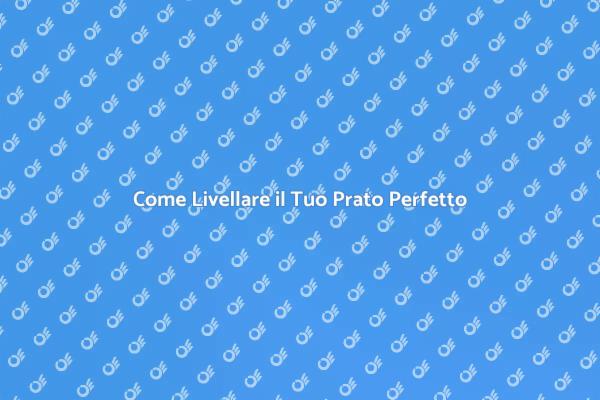 Livellamento Prato: Ecco Come Fare