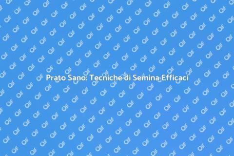 Semina Prato: Guida per un Giardino Sano
