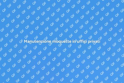 Pulizia moquette in studi professionali