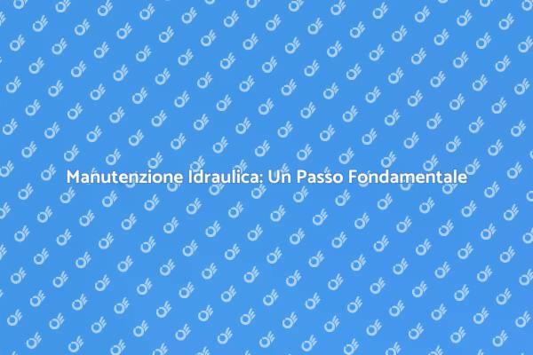 Manutenzione Idraulica per la Tua Casa