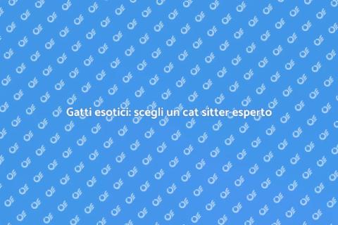 Cat sitter esperto per gatti esotici
