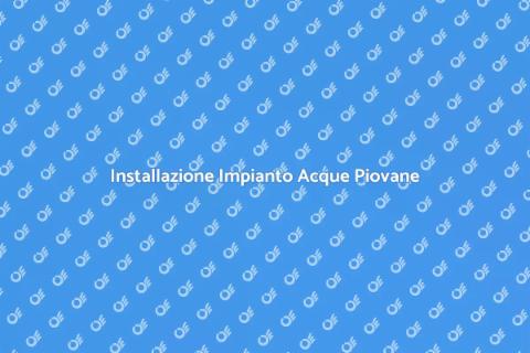 Trattamento Acque Piovane Sostenibile
