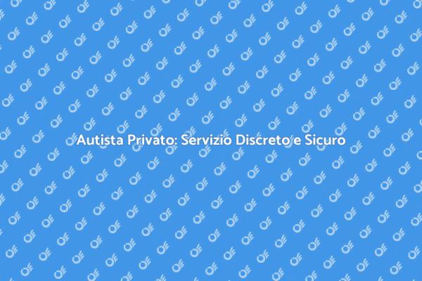 L'Autista Privato Discreto per Te