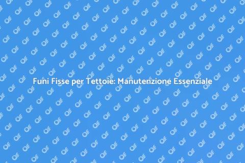 Manutenzione Funi Fisse per Tettoie