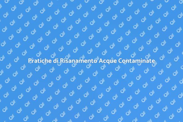 Risanamento Acque: Pratiche Necessarie