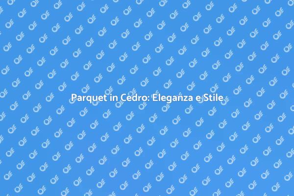 Parquet in Cedro: Arte e Design