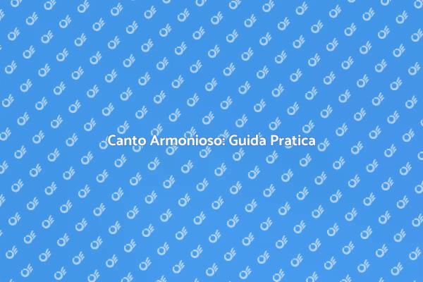 Armonia nel Canto: Inizia Oggi
