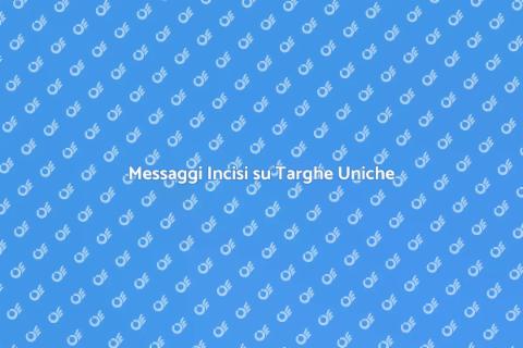 Incidere Messaggi su Targhe di Riconoscimento