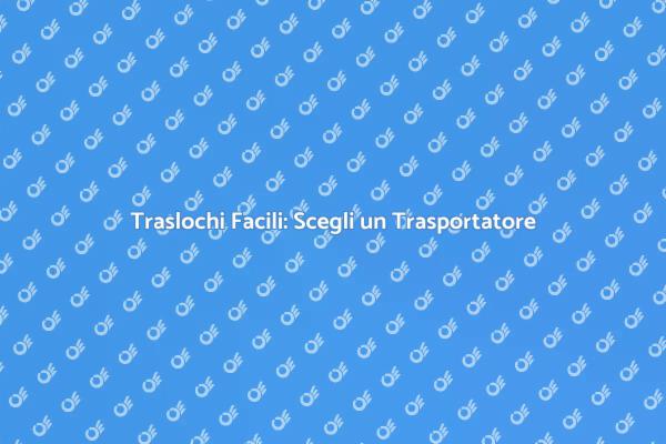 Trasportatori: Il Segreto per Traslochi Facili