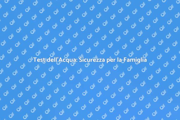 Monitora la Qualità dell'Acqua in Casa