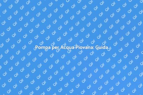 Installazione Pompa Acqua Piovana