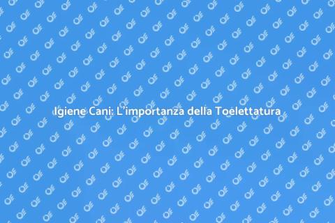 Toelettatura Cani: Igiene e Benessere
