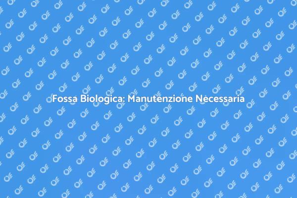 Manutenzione Fossa: Fondamentale per Casa