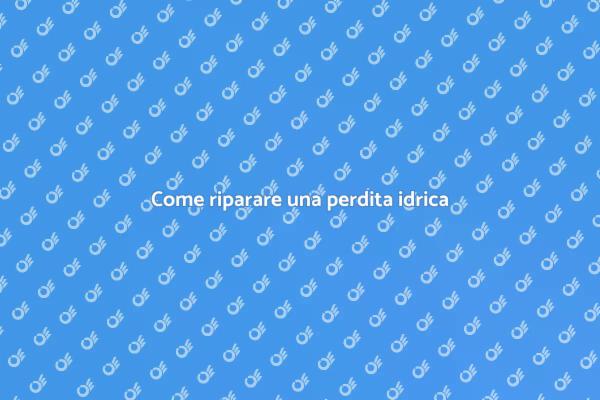 Riparazioni urgenti per perdite idriche