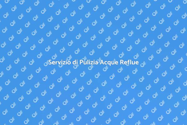 Acque Reflue: Servizio Fondamentale