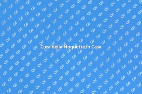 Pulizia della Moquette in Casa