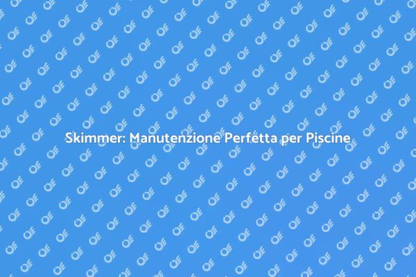 La Manutenzione Skimmer Che Fa La Differenza