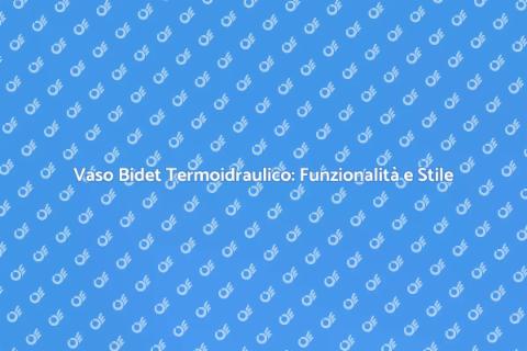 Vaso Bidet Termoidraulico: Innovazione Bagno