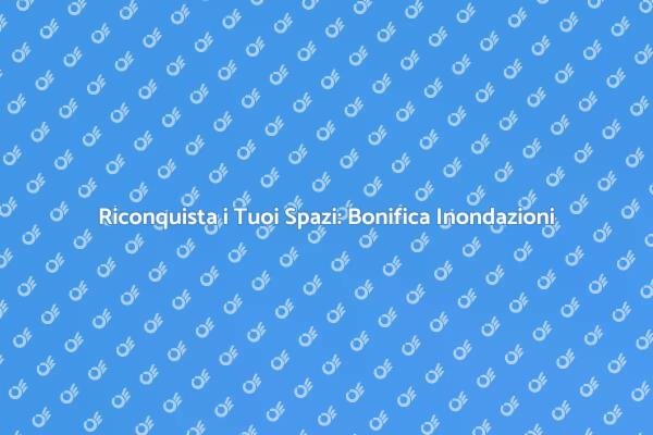 Ristrutturazione e Bonifica da Inondazioni