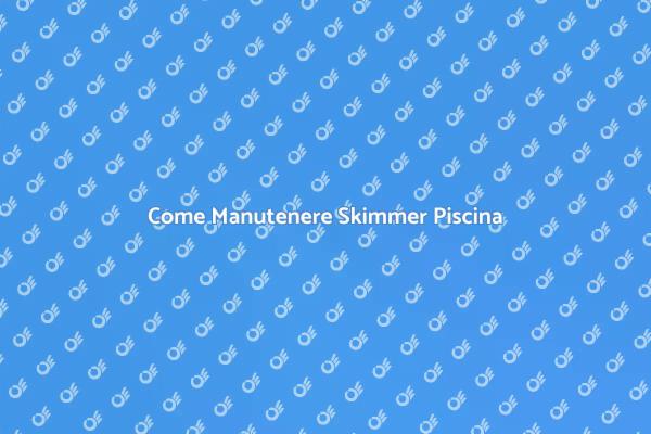 Manutenzione Efficace Skimmer Piscina