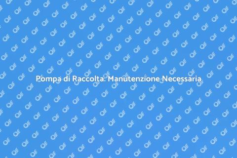 Manutenzione Pompa di Raccolta Casa