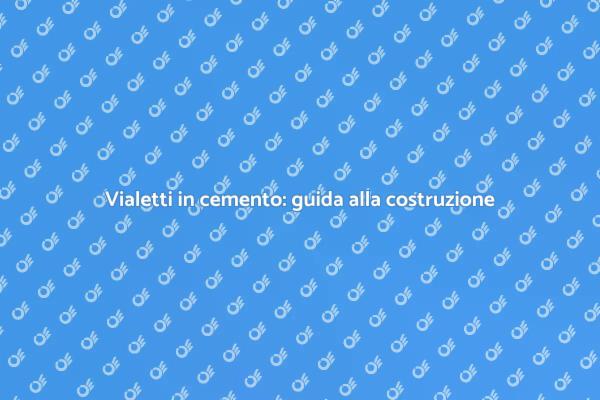 Progetta strade e vialetti in cemento