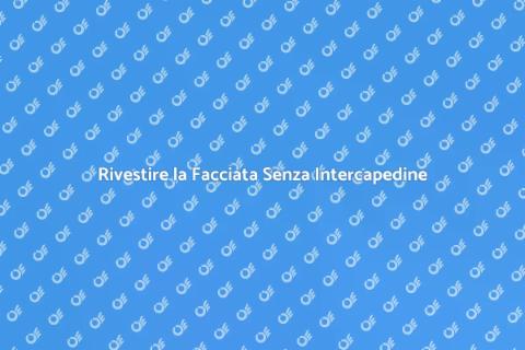 Isalare Facciata Senza Intercapedine