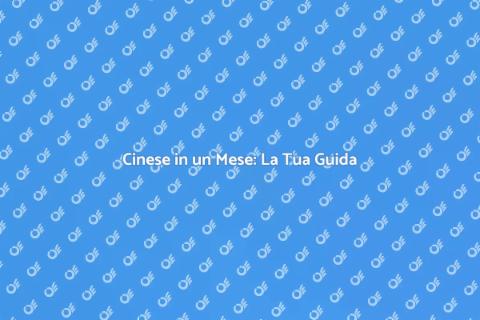 Imparare Cinese in un Mese