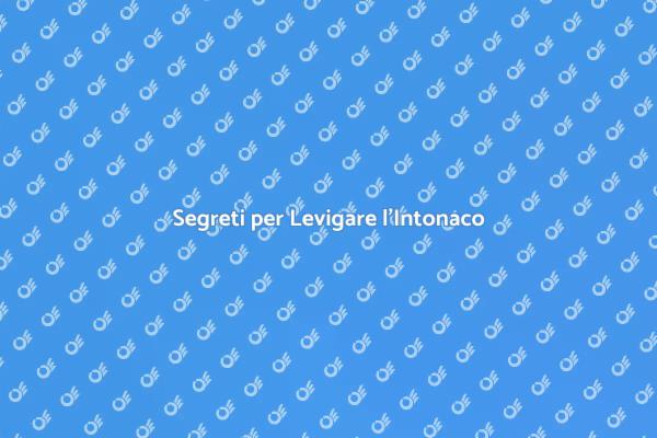 Tecniche per Levigare l'Intonaco