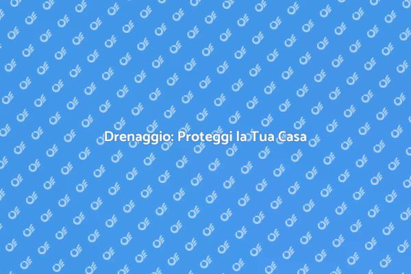 Drenaggio: Fondamentale per la Tua Casa