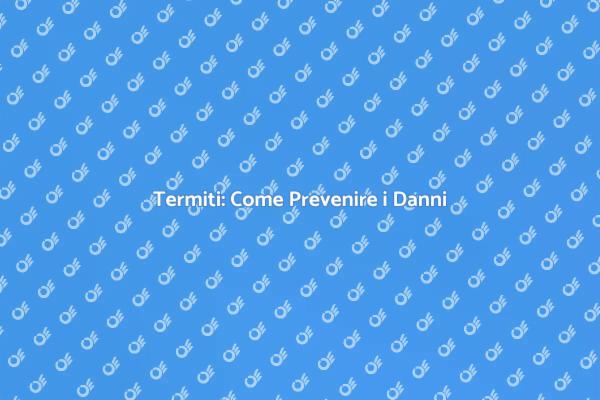 Termiti: Rischi e Prevenzione
